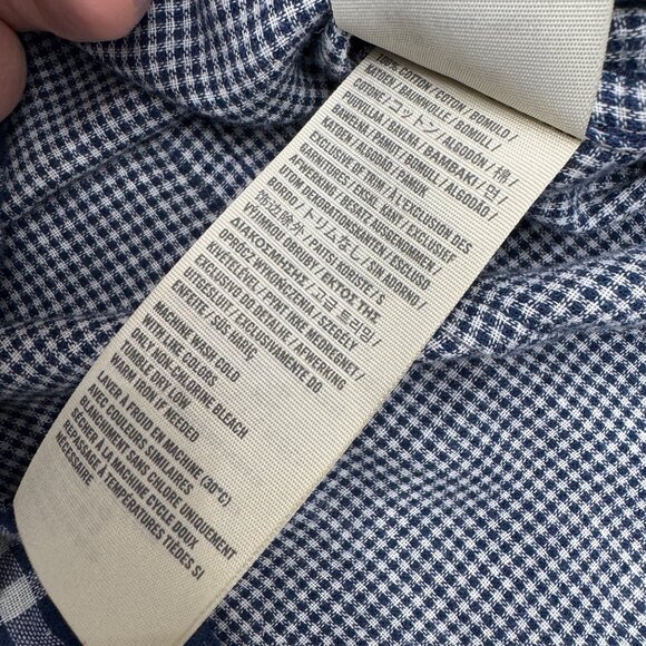 Y2K Hollister Women's Blue White Plaid LS Button Down Shirt 100% Cotton, Size XS - Picture 4 of 7